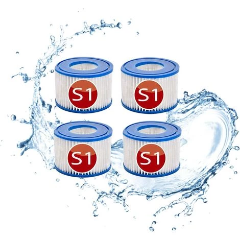 MEZHENG Cartouches De Filtre De Rechange Piscine Pour Intex S1, Filtre à Pour Remous Pour Purespa 29001e,Filtre Spa - Cartouches De Rechange Pour Piscine,Spa,Baignoire (4pièces) 1 MEZHENG Cartouches De Filtre De Rechange Piscine Pour Intex S1, Filtre à Pour Remous Pour Purespa 29001e,Filtre Spa - Cartouches De Rechange Pour Piscine,Spa,Baignoire (4pièces)