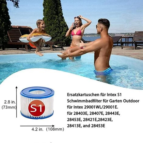 MEZHENG Cartouches De Filtre De Rechange Piscine Pour Intex S1, Filtre à Pour Remous Pour Purespa 29001e,Filtre Spa - Cartouches De Rechange Pour Piscine,Spa,Baignoire (4pièces) 2 MEZHENG Cartouches De Filtre De Rechange Piscine Pour Intex S1, Filtre à Pour Remous Pour Purespa 29001e,Filtre Spa - Cartouches De Rechange Pour Piscine,Spa,Baignoire (4pièces) – Image 2