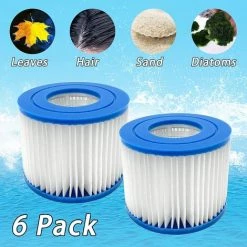 AOUGO Cartouche De Filtre De Bain à Remous Type VI De Remplacement Pour Filtres De Spa - 90352E 58323E 58323 Filtre De Pompe De Piscine (lot De 6)