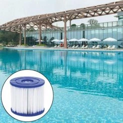 CESIèCLEFOU Lot De 4 Filtres Piscine Pour Taille I,filtres Pour Filtre Gonflable De Piscine,Cartouche De Rechange Pour Filtre De Piscine, Pour Le Nettoyage Des Tuyaux,Type I Lefou -Pompe et filtre de piscine Soldes 65031623 4
