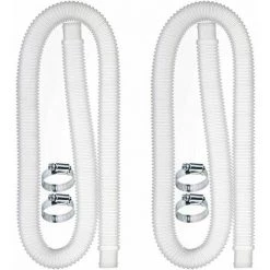 Ensoleillé Tuyau De Remplacement Pour Piscine, Accessoires De Tuyau De Pompe À Filtre Avec 4 Clips Métalliques, Tuyau De Piscine Long De 59x1,25 Pouces Pour Pompe, Accessoires De Piscine