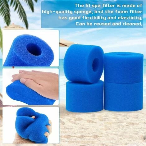 L'FLANEUR Lot De 4 Filtres De Piscine En Mousse Filtre Pour Intex Type S1 - Filtre En Mousse Pour Spa, Piscine - Réutilisables Et Lavables - éponge De Filtration De Type S1 ANEUR 3 L'FLANEUR Lot De 4 Filtres De Piscine En Mousse Filtre Pour Intex Type S1 - Filtre En Mousse Pour Spa, Piscine - Réutilisables Et Lavables - éponge De Filtration De Type S1 ANEUR – Image 3
