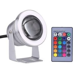 BDD Sous-marine LED, Marine Bateau Sous-marin Yacht Spot Light Lampe étanche Noir IP68 10W 12V RGB LED (Couleur : Blanc)
