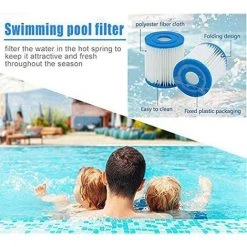 OSQI Cartouche De Filtre De Piscine Taille 1 Pour Bestway, 3,1 X 3,5 Pouces, Pour Piscine Gonflable, Cartouche De Filtre Facile De Remplacement Pour Bestway Type I, Pour Le Nettoyage De La Piscine à Tubes. (paquet De 4) -Pompe et filtre de piscine Soldes 65503550 5