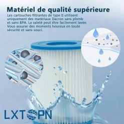 OSQI Filtre De Piscine Pour Bestway Type II, Accessoires De Filtre De Piscine Gonflable Pour Spa, Filtre De Piscine Pour Jardin Extérieur, Cartouche Lavable Et Réutilisable, 4,17 X 5,35 Pouces (2 Pièces) -Pompe et filtre de piscine Soldes 65503743 4