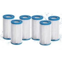 LIFCAUSAL Filtre De Piscine A Ou C (29000e/59900e) Pour Pompe De Piscine INTEX, Lot De 6 Cartouches De Filtre De Piscine, Filtres De Piscine De Type A/C Compatibles Avec Bestway, Piscines Hors Sol Summer Waves Et Pompes (blanc)