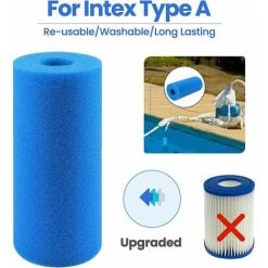 MERéTéET Éponge Filtrante Type A,Filtre De Piscine En Mousse,Filtre Éponge Cartouche,Mousse Pour Filtre Piscine Reutilisable,Filtre Spa Reutilisable (4pièces) -Pompe et filtre de piscine Soldes 65789214 4