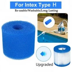 PERLE RARE Réutilisable Lavable Piscine Filtre Mousse Éponge Cartouche Pour Intex Type H -Pompe et filtre de piscine Soldes 65796961 5