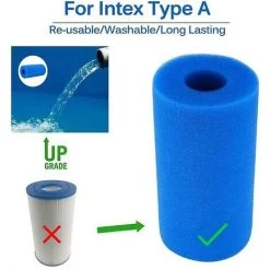 Cisea Éponge Filtrante De Type A, Mousse Filtrante Pour Piscine, Filtre éponge à Cartouche Lavable Réutilisable, Filtre Intex Spa, 2 Pièces -Pompe et filtre de piscine Soldes 65973143 3