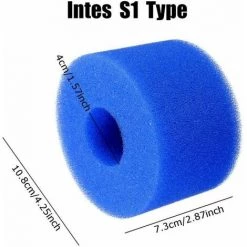 KAEJYIUT Lot De 2 Cartouches De Filtre En Mousse Réutilisables Pour Piscine Type Intex S1 7 KAEJYIUT Lot De 2 Cartouches De Filtre En Mousse Réutilisables Pour Piscine Type Intex S1 -Pompe et filtre de piscine Soldes 66211107 3