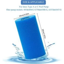JUNJUN Éponge Filtrante De Type A, Filtre Éponge De Type A, Filtre En Mousse De Piscine Filtre À Cartouche Éponge Lavable Pour Piscine (2 Pièces) -Pompe et filtre de piscine Soldes 66369841 4