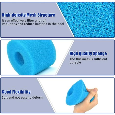 4 Pièces Éponge Filtrante Type S1, Cartouche De Filtre En Mousse, Mousse Pour Filtre Piscine, Réutilisables Et Lavables, Filtre En Mousse Pour Spa, Piscine, Jacuzzi Adélala 5 4 Pièces Éponge Filtrante Type S1, Cartouche De Filtre En Mousse, Mousse Pour Filtre Piscine, Réutilisables Et Lavables, Filtre En Mousse Pour Spa, Piscine, Jacuzzi Adélala – Image 5