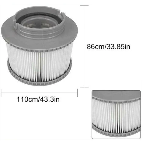 FVO Filtre De Piscine Gonflable Pour MSpa Spa Filtre De Piscine Filtre De Piscine Gonflable Gris Style Ancien, 2 Pièces 3 FVO Filtre De Piscine Gonflable Pour MSpa Spa Filtre De Piscine Filtre De Piscine Gonflable Gris Style Ancien, 2 Pièces – Image 3