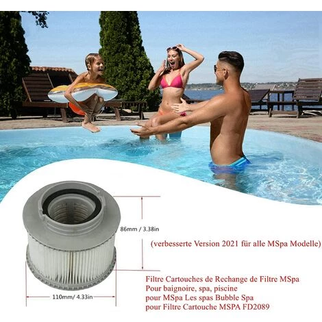 WAHAISON 4 Pièces Mscomft MSPA Cartouches De Rechange De Filtre Pour Tous Les Modèles Whirlpool Spas Swimming Piscine,Cartouches Filtrantes Avec Filet Pour MSpa Les Spas 2 WAHAISON 4 Pièces Mscomft MSPA Cartouches De Rechange De Filtre Pour Tous Les Modèles Whirlpool Spas Swimming Piscine,Cartouches Filtrantes Avec Filet Pour MSpa Les Spas – Image 2