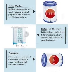HABIENTôT Lot De 2 Filtres De Type 2 Pour Bestway 58383 -Oi-FRIS Taille Du Filtre 2 - Convient Pour La Piscine Bestway Steel Pro Frame - Piscine Familiale - Filtre De Piscine Gonflable -Pompe et filtre de piscine Soldes 67072159 3