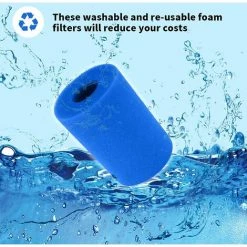 HABIENTôT Filtre Éponge, Éponge De Cartouche Filtrante, éponge De Filtre De Piscine, Cartouche De Remplacement Lavable Réutilisable, Filtre D'éponge De Filtre De Bain à Remous 2 Pièces 20x10cm, Oi-FRIS -Pompe et filtre de piscine Soldes 67072189 3