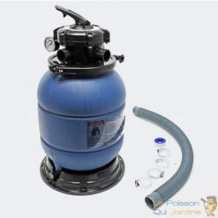LEPOISSONQUIJARDINEFR Filtre à Sable Pour Piscines Hors Sol, Petites Piscines, Vanne 5 Voies - Bleu
