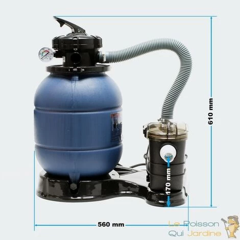 LEPOISSONQUIJARDINEFR Filtre à Sable Avec Pompe, Pour Piscines Hors Sol, Vanne 5 Voies - Bleu 5 LEPOISSONQUIJARDINEFR Filtre à Sable Avec Pompe, Pour Piscines Hors Sol, Vanne 5 Voies - Bleu – Image 5