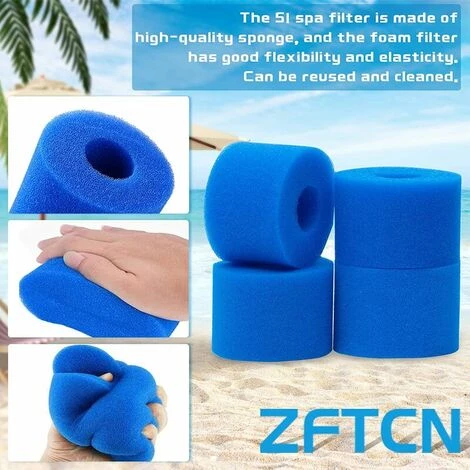 FLYME 4 Filtres De Piscine En Mousse Filtre Pour Type S1 - Filtre En Mousse Pour Spa, Piscine - Réutilisables Et Lavables - Éponge De Filtration De Type S1 2 FLYME 4 Filtres De Piscine En Mousse Filtre Pour Type S1 - Filtre En Mousse Pour Spa, Piscine - Réutilisables Et Lavables - Éponge De Filtration De Type S1 – Image 2