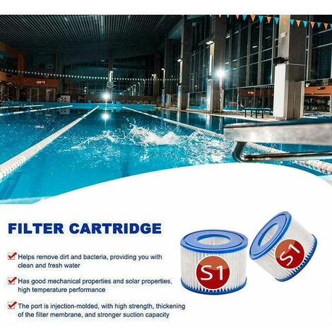 GRID COOL Lot De 4 Cartouches De Rechange S1 Pour Filtre De Piscine Intex 29001 - Pour Jardin Extérieur Type S1 PureSpa Easy Set - Cartouches Pour Filtre à Jacuzzi - Filtre S1 2 GRID COOL Lot De 4 Cartouches De Rechange S1 Pour Filtre De Piscine Intex 29001 - Pour Jardin Extérieur Type S1 PureSpa Easy Set - Cartouches Pour Filtre à Jacuzzi - Filtre S1 – Image 2