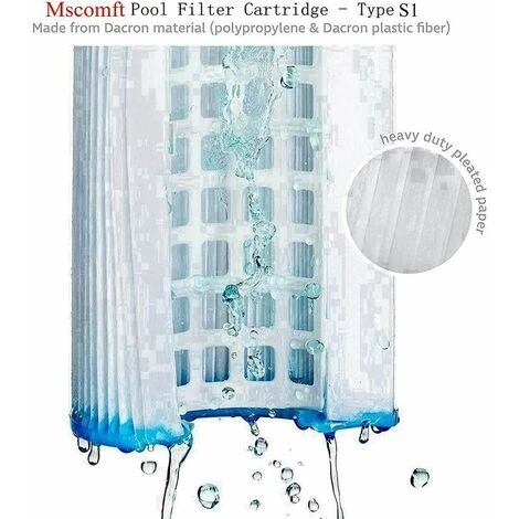 GRID COOL Lot De 4 Cartouches De Rechange S1 Pour Filtre De Piscine Intex 29001 - Pour Jardin Extérieur Type S1 PureSpa Easy Set - Cartouches Pour Filtre à Jacuzzi - Filtre S1 3 GRID COOL Lot De 4 Cartouches De Rechange S1 Pour Filtre De Piscine Intex 29001 - Pour Jardin Extérieur Type S1 PureSpa Easy Set - Cartouches Pour Filtre à Jacuzzi - Filtre S1 – Image 3