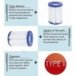 ENLENK 4 Cartouches De Filtre De Piscine Type II - For Bestway De Type Ii - Convient Pour Bestway 58383 58387 - Cartouche Filtrante Pour Piscine Bestway 530/800 Gal/h. 7 ENLENK 4 Cartouches De Filtre De Piscine Type II - For Bestway De Type Ii - Convient Pour Bestway 58383 58387 - Cartouche Filtrante Pour Piscine Bestway 530/800 Gal/h. -Pompe et filtre de piscine Soldes 67582466 3