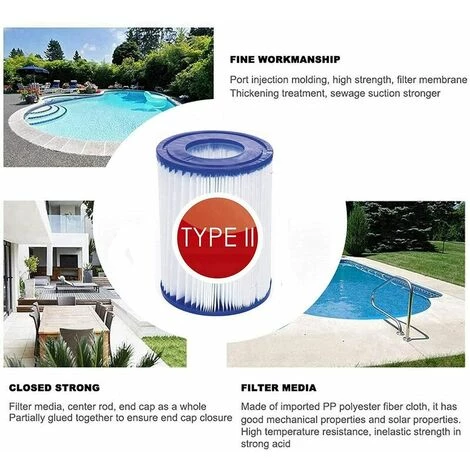 PREMIER Filtre De Piscine De Type II - Compatible Avec Bestway Type II - Compatible Avec Bestway 58383 58387 - Filtre De Piscine Bestway 530/800 Gph. 5 PREMIER Filtre De Piscine De Type II - Compatible Avec Bestway Type II - Compatible Avec Bestway 58383 58387 - Filtre De Piscine Bestway 530/800 Gph. – Image 5