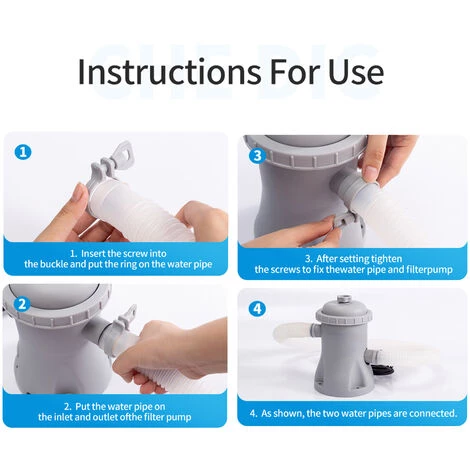 SUPERSELLER Jardin Piscine Pompe De Filtration De Piscine 330 GPH Pompe à Eau électrique Pour Pataugeoire Avec 2 Cartouches De Filtre De Piscine Pompes De Piscine Hors Sol Petite Pompe De Filtration De Piscine 4 SUPERSELLER Jardin Piscine Pompe De Filtration De Piscine 330 GPH Pompe à Eau électrique Pour Pataugeoire Avec 2 Cartouches De Filtre De Piscine Pompes De Piscine Hors Sol Petite Pompe De Filtration De Piscine – Image 4