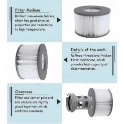 GRID COOL Filtres De Rechange Pour Mspa Cartouche Filtrante,pour Sous-Marins Et Spa Chauds,Convient Pour Tous Les Jacuzzis Actuels,pour Piscines Gonflables - Modèle à Partir De 2020 (4pièces) -Pompe et filtre de piscine Soldes 68074667 5