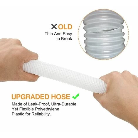 GRID COOL Tuyau De Rechange Pour Piscine De 1,25 Po De Diamètre Pour Piscines Hors Terre, Piscine Avec Pince Métallique Pour Pompe De Filtre Intex Ou Tuyaux De 3,2 Cm - 1,5 Mètre De Long (Paquet De 2)LO-Ron 3 GRID COOL Tuyau De Rechange Pour Piscine De 1,25 Po De Diamètre Pour Piscines Hors Terre, Piscine Avec Pince Métallique Pour Pompe De Filtre Intex Ou Tuyaux De 3,2 Cm - 1,5 Mètre De Long (Paquet De 2)LO-Ron – Image 3