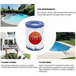 Cisea 4 Cartouches De Filtre De Piscine Type II - For Bestway De Type Ii - Convient Pour Bestway 58383 58387 - Cartouche Filtrante Pour Piscine Bestway 530/800 Gal/h. 9 Cisea 4 Cartouches De Filtre De Piscine Type II - For Bestway De Type Ii - Convient Pour Bestway 58383 58387 - Cartouche Filtrante Pour Piscine Bestway 530/800 Gal/h. -Pompe et filtre de piscine Soldes 68583131 5